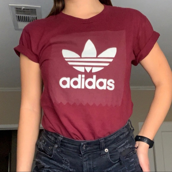 adidas Tops - Adidas Originals Maroon Skate Tee